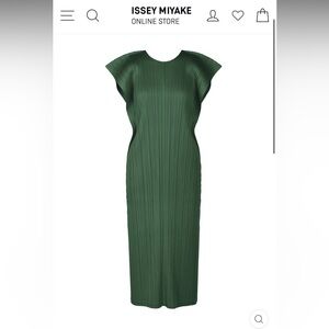 Issey Miyake Pleats Please March 2024 Monthly Colors Green Dress - Capped Sleeve
